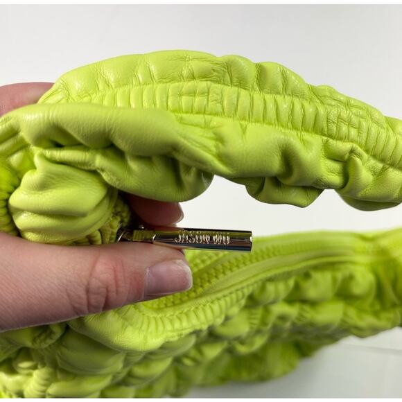 Jason Wu Fay Bubble Vegan Leather Baguette Shoulder Bag in Electric Lime Neon - Picture 6 of 7